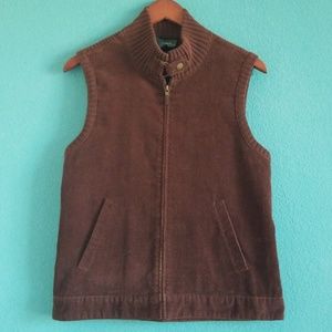 {LAUREN by Ralph Lauren} Brown Corduroy Riding Vest